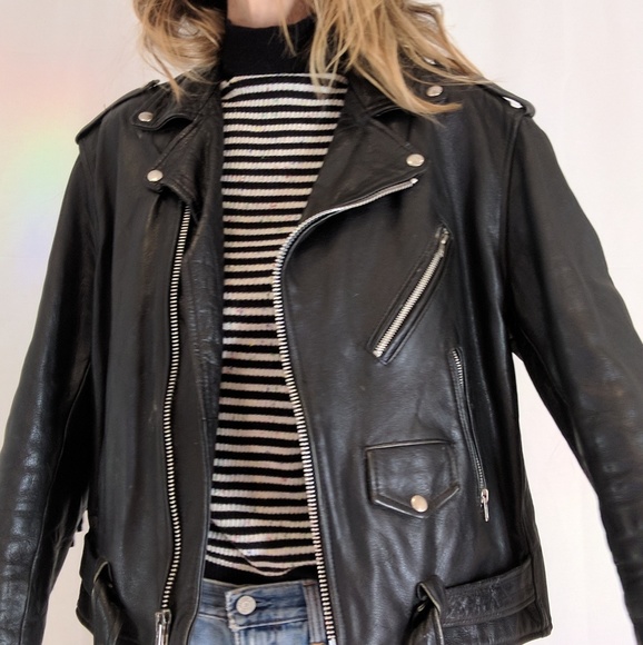 AIMS Fashion Jackets & Blazers - Vintage 100% Leather Fringe Moto Jacket